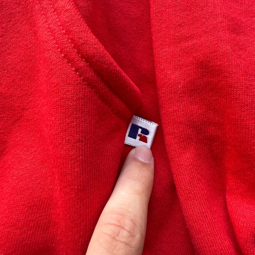 Vintage Russell Athletic Texas Tech Hoodie Red XL USA Collegiate Sweatshirt - Picture 5 of 8